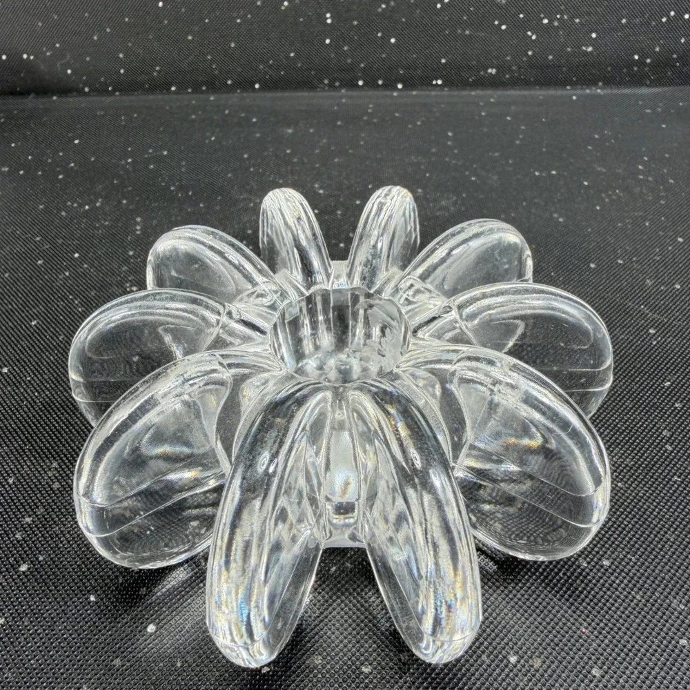 Rosenthal Studio Line Flower Disc Crystal Taper Candle Holder Single Germany